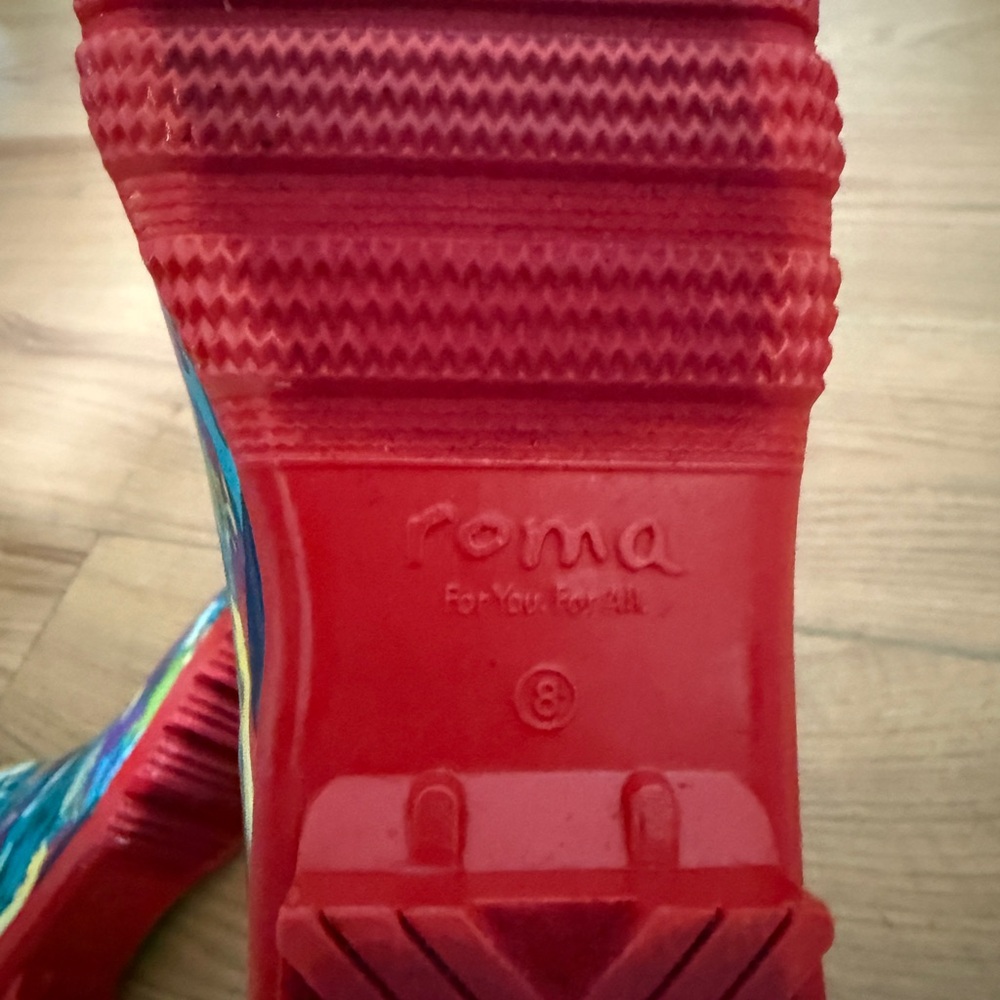 Roma Multicolor Artsy Women's Rain Boots 8 - Picture 6 of 9